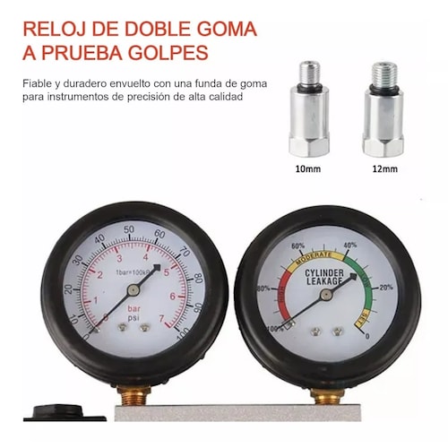 Probador De Fugas Cilindro Compresión Calibre Motor Gasolina