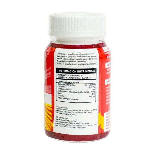 10 Piezas Curcuyin Tumeric Cúrcuma 100% 30 caps de 860mg