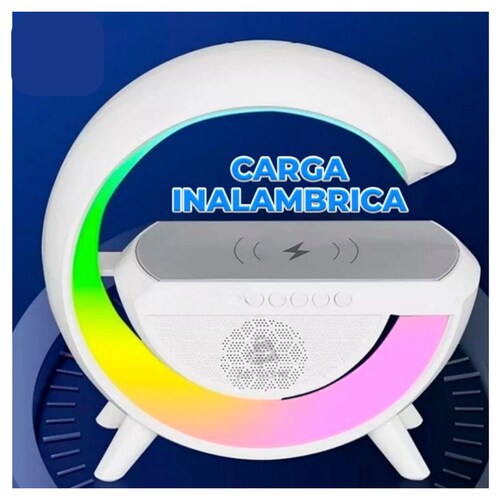 Bocina Bluetooth con cargador inalámbrico y Lámpara diferentes tonos