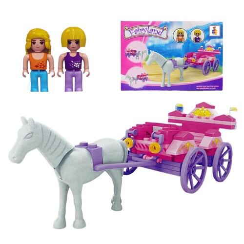 Carruaje Princesas Niña Armable Con Figuras Juego 121pzs
