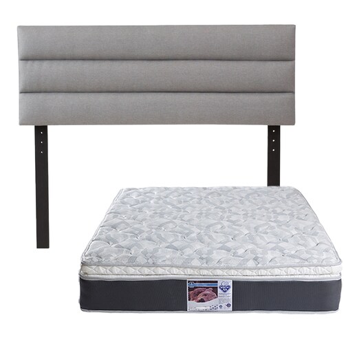 Colchón Matrimonial Spring Air Marte con Cabecera Dicasa Logan Quantum Gris
