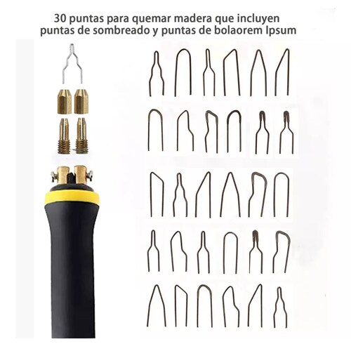Kit Cautin Pirógrafo Eléctrico Con Temperatura Ajustable 