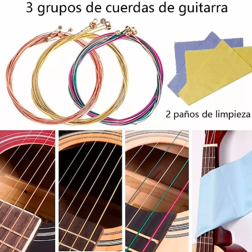 Kit De Accesorios Para Guitarra Acustica Cuerdas 66 Unidades