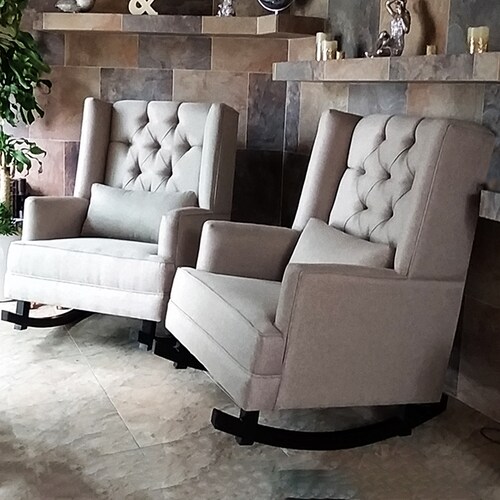 Sillon Mecedora Avii Color Capuchino + 01 cojin decorativo MADERIAN // ENTREGA EN CDMX Y ZONA METROPOLITANA