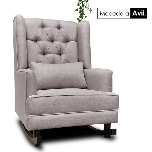 Sillon Mecedora Avii Color Capuchino + 01 cojin decorativo MADERIAN // ENTREGA EN CDMX Y ZONA METROPOLITANA
