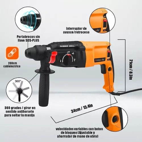 Rotomartillo Concelador Goxawee Perforador Sds 1050w.