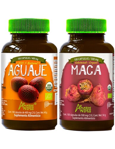Kit Aguaje Y Macá Roja en Cápsulas (original de Perú)2 Unidades