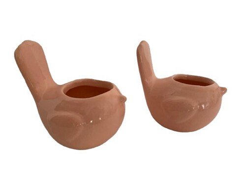 Figuras Macetas Decorativas De Cerámica Galería Oneris Pichones Rosa