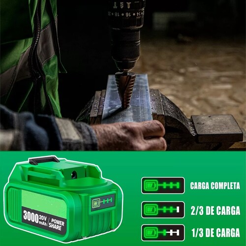 Taladro Rotomartillo 1/2'' Con 2baterías 3.0ah