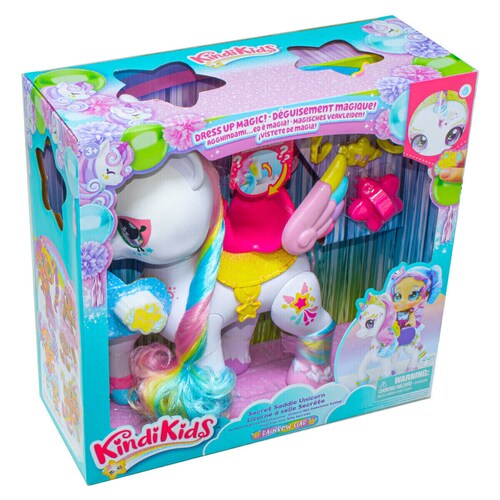 Unicornio Kindi Kids Rainbow Star con Silla de Montar Secreta.