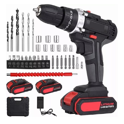 Kit Taladro Inalámbrico Multifuncional Con 2 Baterías