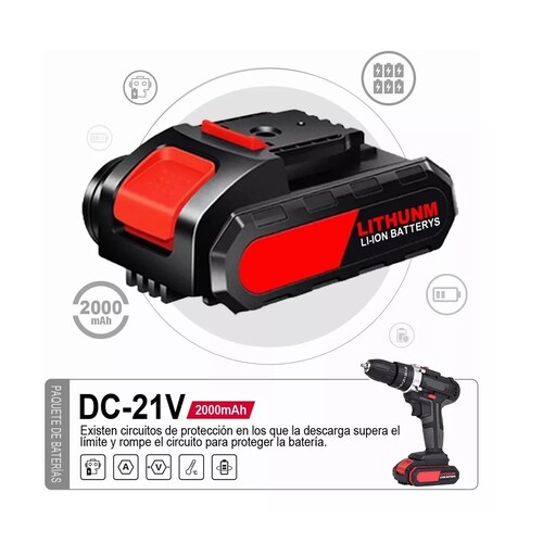 Kit Taladro Inalámbrico Multifuncional Con 2 Baterías