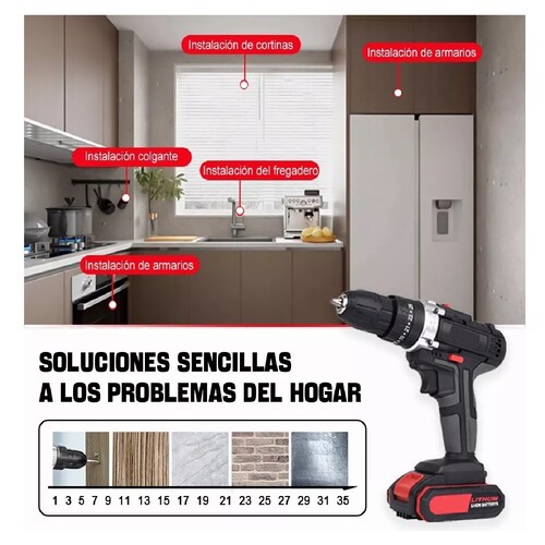 Kit Taladro Inalámbrico Multifuncional Con 2 Baterías