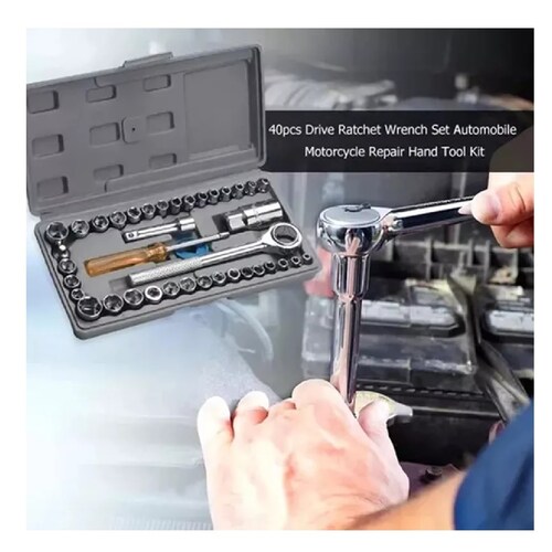 Kit Herramienta Dados De Llave De Trinquete De 40 Pc En Caja