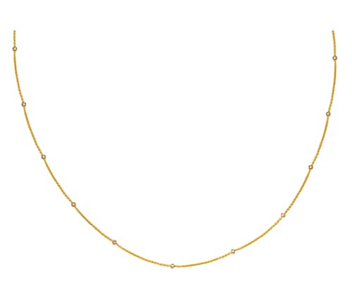 Collar Cadena Oro 10k Horoz Tejido espigas bolitas blancas 45cm Si115.