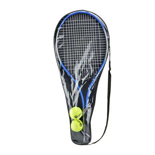 Raqueta para Tenis De Aluminio con un Ancho de 27.5 cm Largo de 68.0 cm con 2 pelotas amarillas