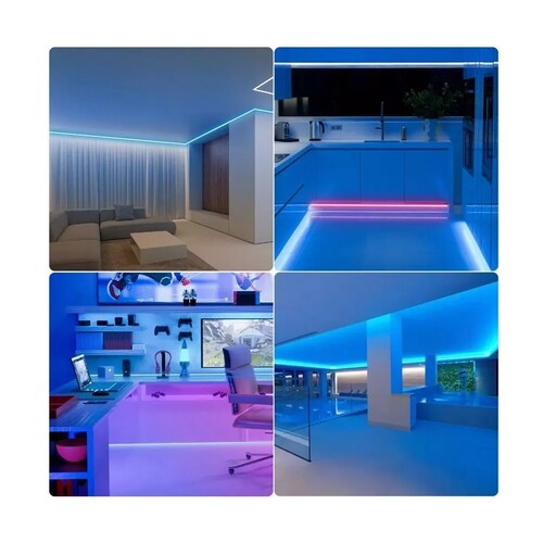 Tira De Led Neón Flexible 5m Manguera Uncolor Decorativo 12v Azul