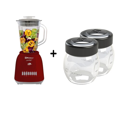 LICUADORA KOBLENZ LKM-5510 PR + 2 PACK DE VASO PURE & SALSA VIDRIO 300ML ROJO ENDY2.