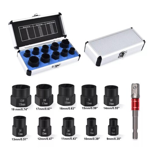 Juego De Extractores Extractor De Tornillos 11 Pzs