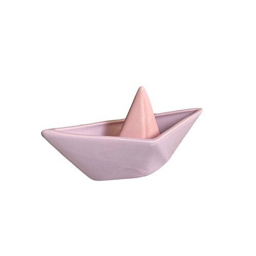 Barco de papel decorativo minimalista color Morado cerámica brillante