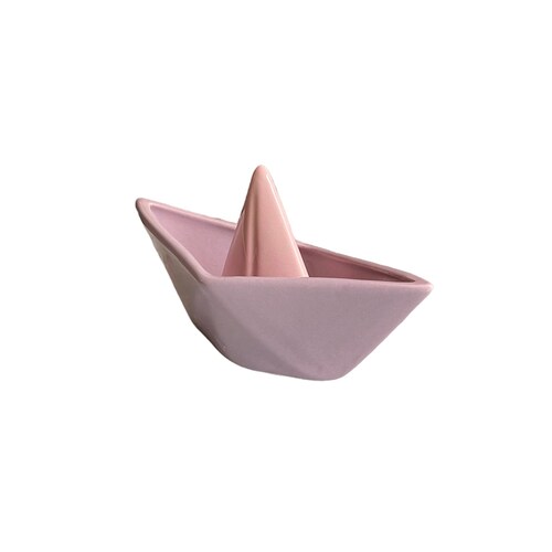 Barco de papel decorativo minimalista color Morado cerámica brillante