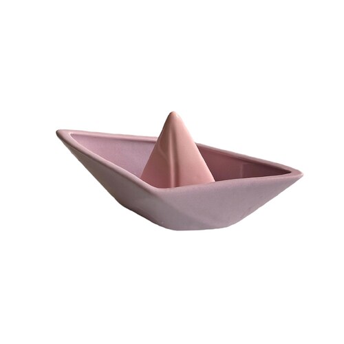 Barco de papel decorativo minimalista color Morado cerámica brillante