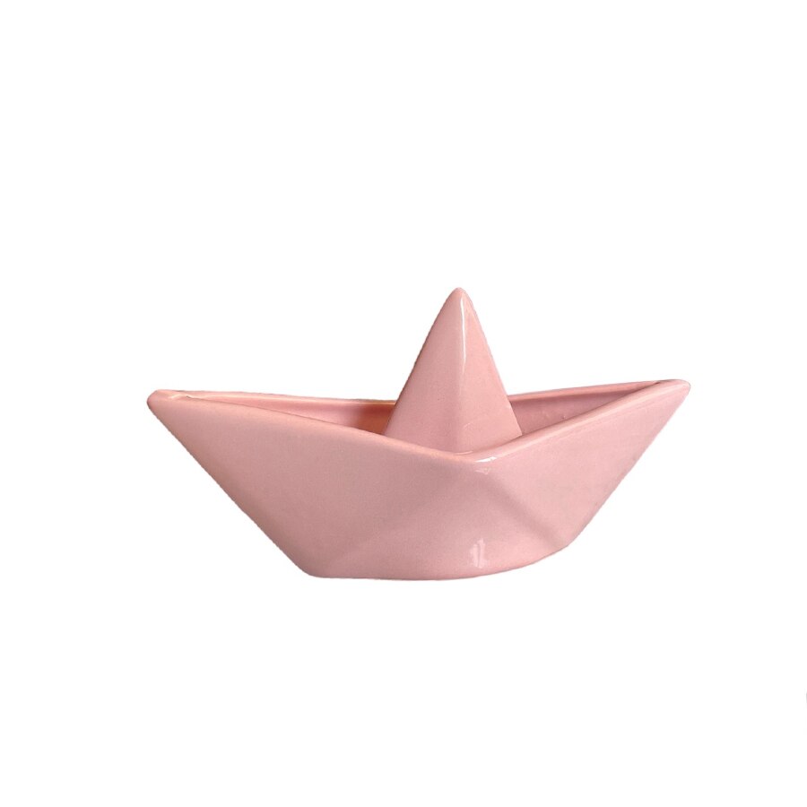 Barco Rosa Barco de papel decorativo minimalista color Rosa cerámica brillante