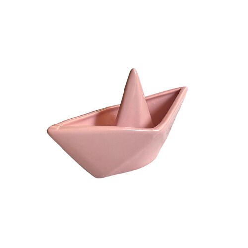 Barco de papel decorativo minimalista color Rosa cerámica brillante