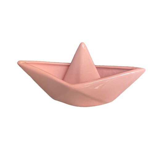 Barco de papel decorativo minimalista color Rosa cerámica brillante
