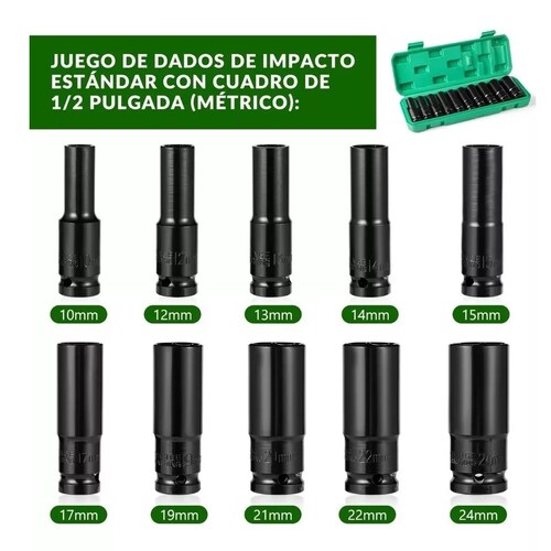 Juego De Herramientas Llave De Vaso 10 Pzas