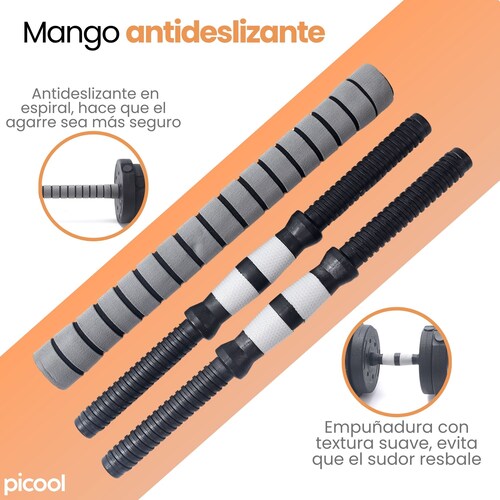 Juego de mancuernas ajustables 30kg, 3 EN 1 Juego de mancuernas con barra  antideslizante Juego de Gimnasio en Casa para Hombres/Mujeres