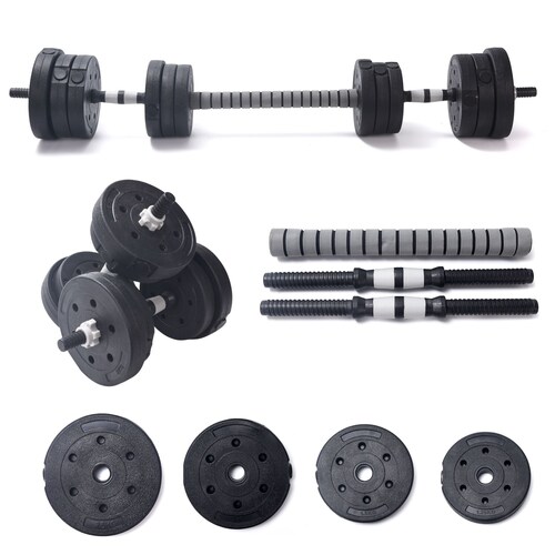 Juego Mancuernas Ajustable 20 Kg Pesa Con Barras Ejercicio