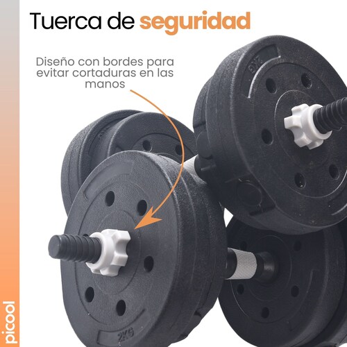 Juego Mancuernas Ajustable 20 Kg Pesa Con Barras Ejercicio