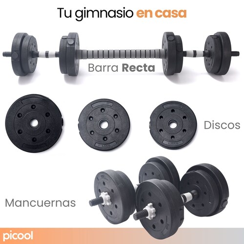 Juego Mancuernas Ajustable 20 Kg Pesa Con Barras Ejercicio