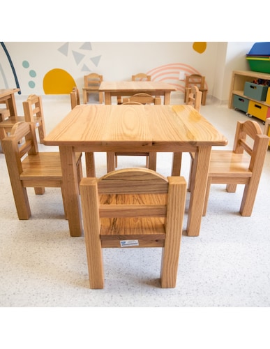 Mesa De Madera 100% Encino Para Niños De 1 A 3 Años.