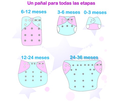 Pañal ecológico de tela Reutilizable para bebés con insertos Ecobaby Original 