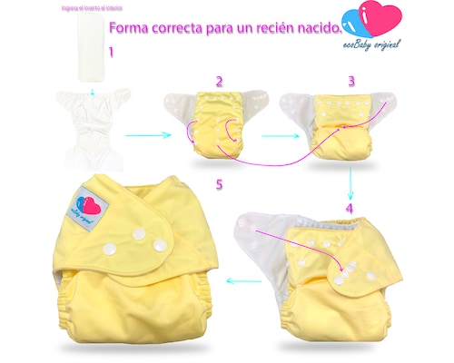 Pañal ecológico de tela Reutilizable para bebés con insertos Ecobaby Original 