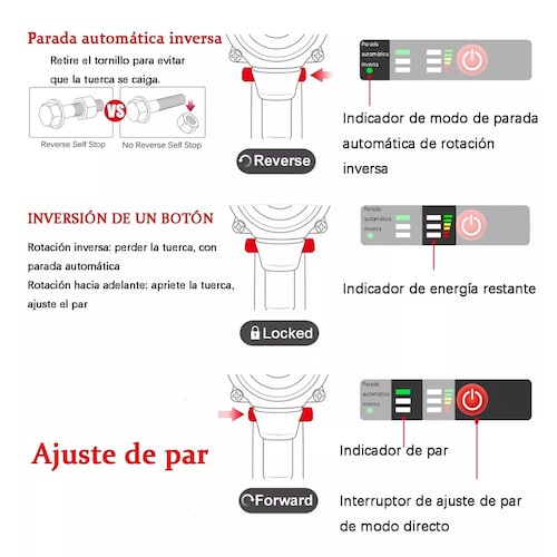 Pistola Impacto Llave Taladro Inalámbrica Sincarbono