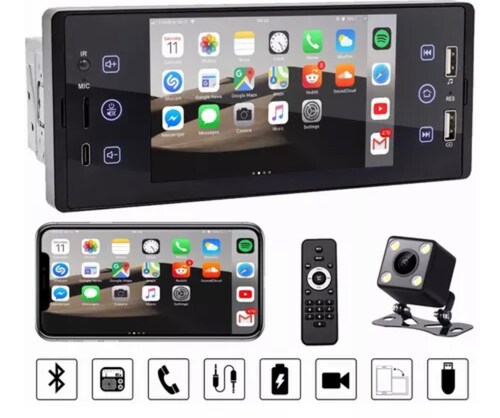 Auto Estéreo Mp5 1din 5in Ips Pantalla Táctil Mirrorlink