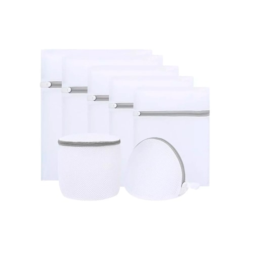 Set De 8 Blanco Malla Bolsa Para Lavar Ropa Lavadora
