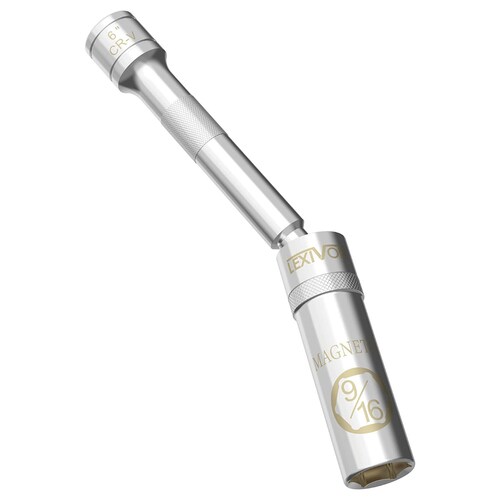 Dado Llave Bujía 9/16 Magnético LEXIVON giratorio largo 15cm