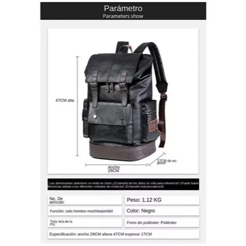 Mochila De Cuero Casual De Gran Capacidad Para Hombre