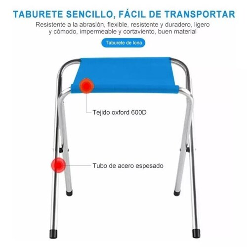 Mesa Plegable Tipo Portafolio 1.20 M Con 4 Sillas Portátiles Azul