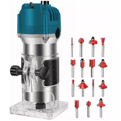 Router Madera Recortadora Rebajadora 800w +15 Brocas Carburo