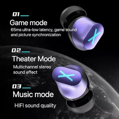 Audífonos Bluetooth In-ear Gamer K89 Reducción De Ruido.