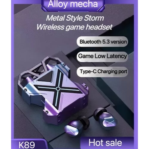 Audífonos Bluetooth In-ear Gamer K89 Reducción De Ruido.