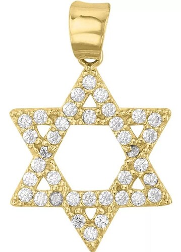 Cadena Con Dije Estrella De David Oro De 10 K + Obsequio