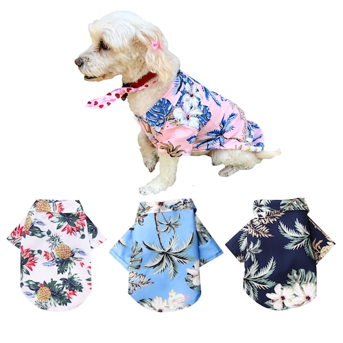 Camisa Hawaiana Para Perro Razas Pequeñas Gato 3 Pack