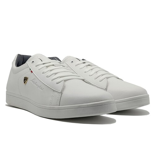 Tenis Lamborghini 1222 Blanco Hombre  Unisex Originales Casuales