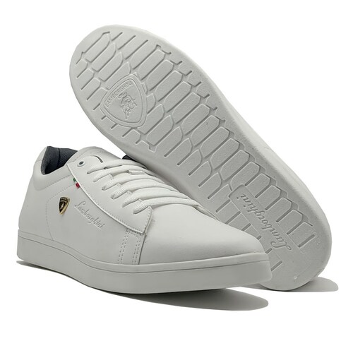 Tenis Lamborghini 1222 Blanco Hombre  Unisex Originales Casuales